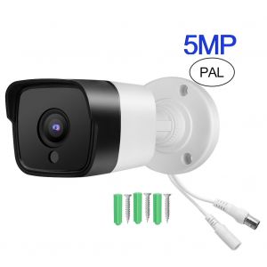 Camera de securite analogique Bullet exterieure IP66 TVI/AHD/CVI/CVBS, vision nocturne, boitier en plastique, systeme PAL 5MP - Neuf