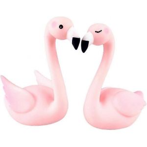 Flamingo Cake Topper Enfants Baignoire Jouets Tropical Hawaïen Luau Thème Fournitures De Fête Mariage Gâteau D'anniversaire Décor Bébé Douche Faveur Filles Anniversaire 2pcs - Neuf