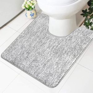 KALANKA-Tapis de toilette antidérapant super absorbant en forme de U - Lavable - Gris - Neuf