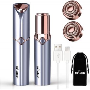 Oayew-Gurelax- Epilateur Visage Femme, Rechargeable, 2x T&ecirc;tes De Rechange Incluses, Rasoir Electrique Femme, Epilateur Visage Femme Sans Douleur, Epilateur Visage Pour Joues, Menton, Bras - Neuf