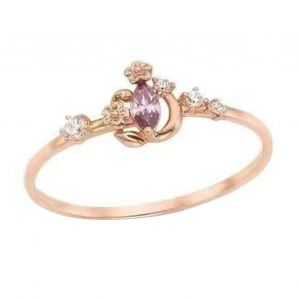 Bague Princesse Reglable En Cuivre Et Or Rose, Exquise Et Respectueuse De L'environnement, Pour Femme Et Fille - Neuf
