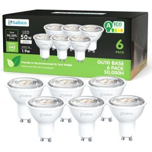 Classe A Ampoule GU10 LED Blanc Froid Spot,1.9W équivalent 50W,345LM 6500K Ampoule LED GU10 Blanc Froid,36° Angle Du Faisceau,Non-Dimmable,Lot de 6 - Neuf