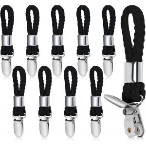 10 Crochets À Serviettes Sans Couture Avec Anneaux - Attaches Pour Salle De Bain,Armoire Et Maison (Noir) - Neuf