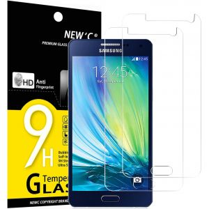 Lot De 2, Verre Tremp&eacute; Pour Samsung Galaxy A5 2015 (Sm-A500f) Film Protection &Eacute;cran Sans Bulles D'air Ultra R&eacute;sistant (0,33mm Hd Ultra Transparent) Duret&eacute; 9h Glass - Neuf