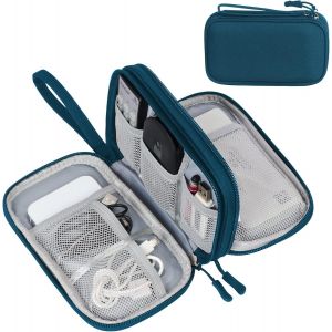 KALANKA-câble Sac de Rangement, Accessoires Organisateur de Voyage e - câble e - Sac, Chargeur, Adaptateur, USB, Disque Dur, 19x11x5.5cm, S-Vert foncé - Neuf