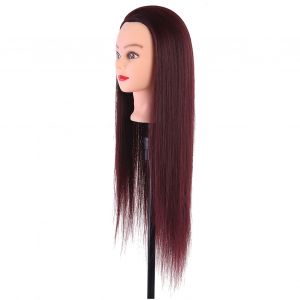 Tete De Mannequin De Coiffure Avec Pince, 60 Cm, Rouge - Neuf