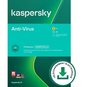Kaspersky Standard 3pc 1an Version T&eacute;l&eacute;chargeable - Logiciel En T&eacute;l&eacute;chargement - Neuf