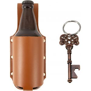 Letnerny-Tui &Agrave; Bi&egrave;re Pour Homme Avec D&eacute;capsuleur De Bi&egrave;re, Porte-Cl&eacute;s Squelette En Peau De Cheval Fou, Cadeau De Bi&egrave;re Pour Homme, F&ecirc;tes, Barbecues, Accessoires De Bi&egrave;re De Camping (Marron #2) - Neuf