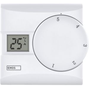 JGD-- Thermostat num&eacute;rique avec &eacute;cran LCD - Manuel, Filaire - Chauffage/climatisation - Plage temp&eacute;rature 5-30 &deg;C - Montage en Surface - Utilisation Simple - Pile Incluse - Blanc - Neuf