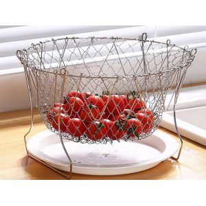 Panier &Agrave; Friture Et Passoire Pliables En Acier Inoxydable Pour La Cuisson - Neuf