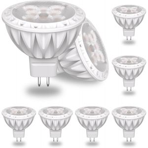 Ampoules Led Gu5.3 2700k Blanc Chaud Lot De 6 Ampoules Led Mr16 12v 5w 2-Broches Base 50w Équivalent Halogène 450lm Angle De Faisceau 38° Non Dimmable, Pour Éclairage Encastré Et S[Amp743338] - Neuf