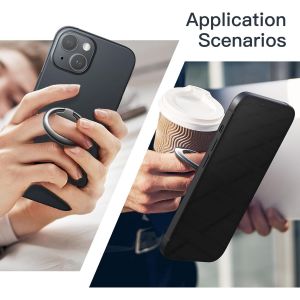 CMJAAGUR-Anneau Support T&eacute;l&eacute;phone Portable, Rotation &Agrave; 360 Degr&eacute;s En M&eacute;tal B&eacute;quille Grip R&eacute;glable, Compatible Avec Iphone, Galaxy, Pixel Et Plus Smartphone (Noir)[M847] - Neuf