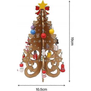 En bois de Table de l'Arbre de No&euml;l avec 18 Miniature des d&eacute;corations de No&euml;l faites &agrave; la Main St&eacute;r&eacute;o Bois - Neuf