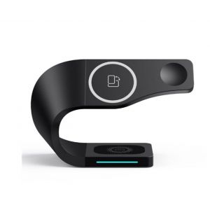 Station de charge magn&eacute;tique 4 en 1 pour iPhone 12, iPhone 13, Apple Watch et AirPods - Charge rapide 15 W - Neuf