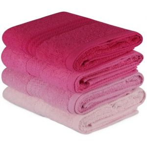 Serviettes &Agrave; Main Aucune 4 Pi&egrave;ces 50 X 90 Cm Rose 500 G/M&sup2; - Neuf