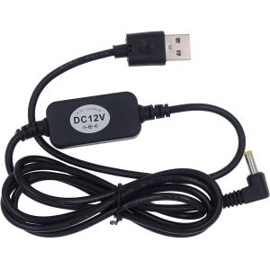 Câble d'alimentation USB 5V à CC 12V, Compatible avec Dot et Nouvel Dot, câble de Conversion de Tension USB, câble Adaptateur d¿Alimentation (Noir 4ft(2023)) - Neuf