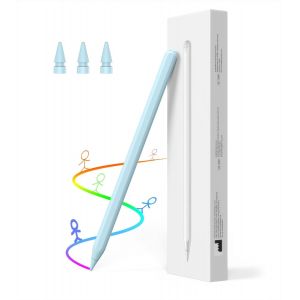 Stylet De Recharge Magnétique Sans Fil Pour Ipad Avec Inclinaison Et Rejet De Paume, Stylus De Recharge Pour Ipad Pro 12,9"" 6/5/4Ème, Ipad Pro 11"" 4/3, Ipad Air 5/4, Ipad Mini 6Ème, Bleu - Neuf
