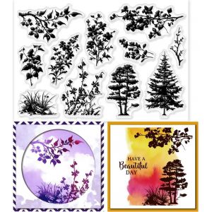 Tianyi-Tampons Transparents En Forme D'arbre Tampon Transparents En Forme D'herbe Tampons En Silicone Décoratifs Pour Scrapbooking Fabrication De Cartes Décoratives - Neuf