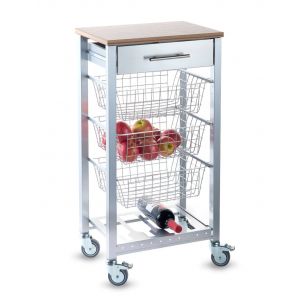 DON HIERRO - Chariot de Cuisine ONDA effet latt&eacute;-Gris - Neuf