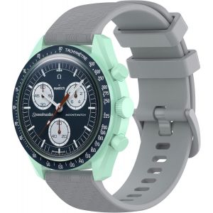 Eryi-Robinellis Tiggo 20 Mm Bracelet De Montre Pour Omega Swatch Band,Bracelets De Montre,Silicone Bande Remplacement Avec Fermoir Réglable Sangle Pour Omega Swatch Watch Accessories (Gris Clair) - Neuf
