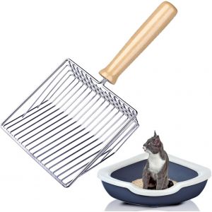 Shiliu-Pelle Litiere Chat Metal, Pelle À Litière Pour Chat, Pelle À Chat En Métal 7mm, Pelle À Litière Avec Manche En Bois Pour Le [ - Neuf