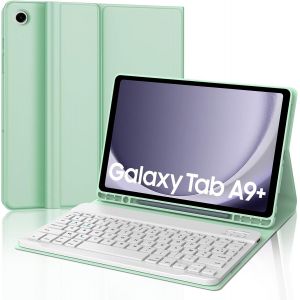 ChenQuanSarl-Coque Clavier Pour Samsung Galaxy Tab A9+/A9 Plus 2023 11"",Azerty Français Clavier Bluetooth Détachable Pour Samsung Galaxy Tab A9 Plus 11""2023,Vert Clair - Neuf