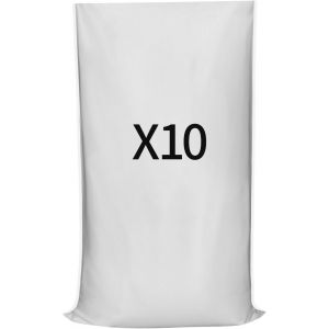 SUBZONAL-10 Sacs &agrave; Gravat 55 x 95 cm 55Kg, Sac Jardinage D&eacute;chets Verts, Toile Tiss&eacute;e Polypropyl&egrave;ne R&eacute;sistant, Sac de Chantier, D&eacute;chets Jardin, Sable, R&eacute;utilisable - Neuf