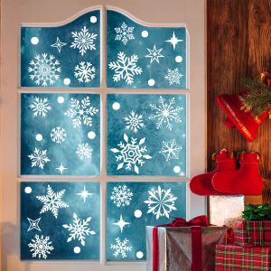 20*30cm*3pcs autocollants, No&euml;l, flocon de neige, autocollants pour fen&ecirc;tres - Neuf