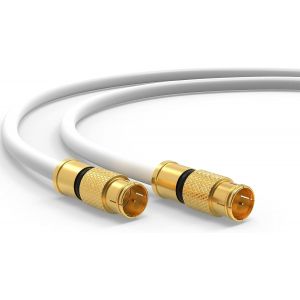 C&acirc;ble satellite 135 dB - Fiche F rapide - Connecteur rapide - C&acirc;ble d'antenne satellite TV num&eacute;rique - Routeur - C&acirc;ble de raccordement HD 4K UHD - Neuf