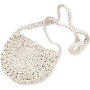 RFCBC-Sac à main rond pour femme, sac de plage, sac à bandoulière, style rétro, demi-cercle, pour l'été, la plage, bohème, pour les voyages, les vacances, beige, beige - Neuf