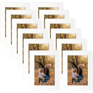 CMWX-Cadre Photo 9x13 cm Lot de 12, Cadre Photo Mural Blanc et &agrave; Poser pour Chambre, Bureau, Salon et Gallerie - Neuf
