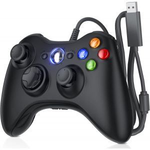 Contrôleur Filaire Pour Contrôleur Pc Xbox 360 Avec Manette De Jeu Double Vibration Pour Xbox 360/Pc Windows 7/8/10 - Neuf
