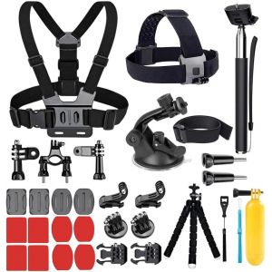 Pack 25-En-1 d'Accessoires Gopro - Universel pour Hero 13 à 3 et Autres Caméras Sport - Neuf