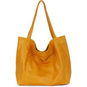 ERSHI-Sacs portés épaule en Cuir Souple Femmes Sac à Main de Grande Capacité Faux Cuir Cabas Vintage Sac Hobo Minimaliste Sac four[1 - Neuf
