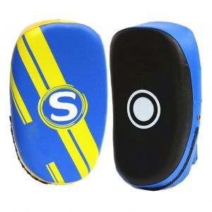 Coussinets De Boxe Professionnels En Forme D'arche, Rembourrage En Pu Epais Et Sur, Equipement D'entrainement Cible, Bord Bleu - Neuf
