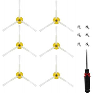 ASFASFq-6 pièces brosses latérales rechange pour iRobot Roomba 600 700 800 900 Series 694 677 850 860 870 880 890 980 960 aspirateur robot Accessoires, brosse latérale aspirateur + tournevis - Neuf