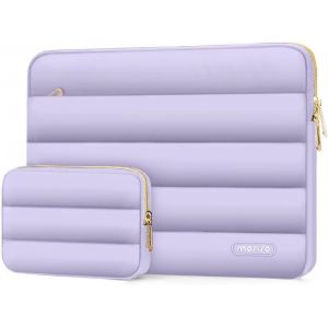 Housse Ordinateur Portable Bouffi 13-13,3 Pouces, Compatible Avec Macbook Air 13 13,6 M4 M3 M2 M1/Pro 13/Pro 14,Hp,Dell,Asus, Lenovo, Pochette Horizontal Polyester Avec Petit Sac,Violet - Neuf