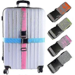 Paquet de 4 sangles de bagages réglables de 74 « x2 »,accessoires de voyage pour valises,ceinture d'emballage sécurisée pour valises - Neuf