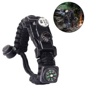 Bracelet De Survie Multifonction Bran Avec Paracorde, Boussole, Sifflet Et Allume-Feu &iquest; &Eacute;quipement De Plein Air Indispensable Pour Les Aventuriers - Neuf