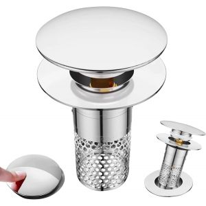 1 Pièces Bouchon Evier Filtre,Evier Cuisine Bouchon,Filtre De Lavabo De Salle De Bain,Bouchon Evier En Acier Inoxydable,Convient Pour Cuisine,Salle De Bains,Lavabo,Baignoire(Diamètre 34 À 40mm) - Neuf