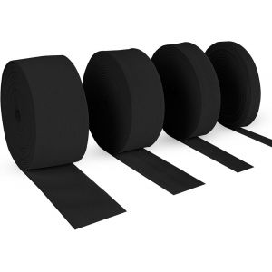 Lot De 4 Élastiques Couture-10 Mm,20 Mm,30 Mm,40 Mm-5 Mètres/Pièce-20m Bandes Élastiques Couture Noir Pour Couture,Bricolage - Neuf