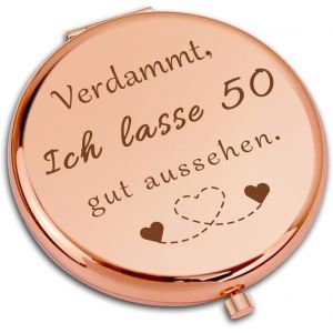 Kal-Cadeaux Pour Le 50e Anniversaire Des Femmes - Cadeau 50e Anniversaire Femme, Miroir De Maquillage Compact, 50 Cadeaux Pour Femme Pour Un Anniversaire De Mariage, Cadeaux Pour Femmes Pour Le - Neuf