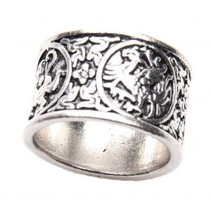 Fashionable Retro Women Alloy Carved Four Animals Ring Jewelry Accessory(18mm) - Neuf