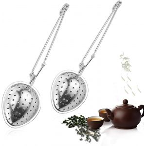 Infuseur &Agrave; Th&eacute;, Cuill&egrave;re &Agrave; Th&eacute;, Passoire &Agrave; Th&eacute; Pour 1 &Agrave; 2 Tasses, Infuseur &Agrave; Th&eacute;, Acier Inoxydable, Argent (2 Pi&egrave;ces) - Neuf