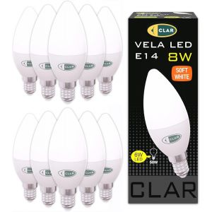 Ampoule E14 Petit Culot À Vis, 8w Blanc Chaud (Pack De 10)[Amp741090] - Neuf