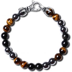 Eryi-Bracelet Pierre Homme, Bracelet Fermoir Acier Inoxydable, 16.5cm/18.5cm/20cm - Neuf