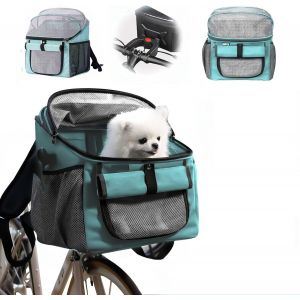 Panier Chien Velo Avant, Panier De Vélo Avant Pour Chien Fixation Rapide Sac À Dos Animaux Avec Maille Respirante Panier De Transport Pour Petit Animal Domestique 37 * 27 * 40cm Sac Pet Carrier - Neuf