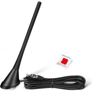 Antenne Voiture Amplifi&eacute;e Antenne Radio Voiture avec Amplificateur 17.5cm Antenne Toit Voiture Autoradio Antenne Amplifier avec Adaptateur DIN C&acirc;ble 500cm - Neuf
