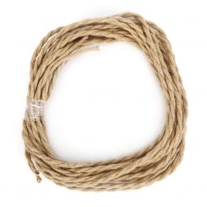Cordon electrique Vintage chanvre corde torsadee paire fil electrique cordon cable bricolage accessoires pour lustre lumire(5 meters/16.4ft) - Neuf