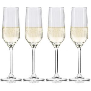 Verres À Champagne-Verrerie De 4 Pièces-Verre A Pied Pour Vin,Champagne Et Prosecco-Flute Champagne Verre-Ensemble De Verres Compatibles Lave-Vaisselle.[A33] - Neuf